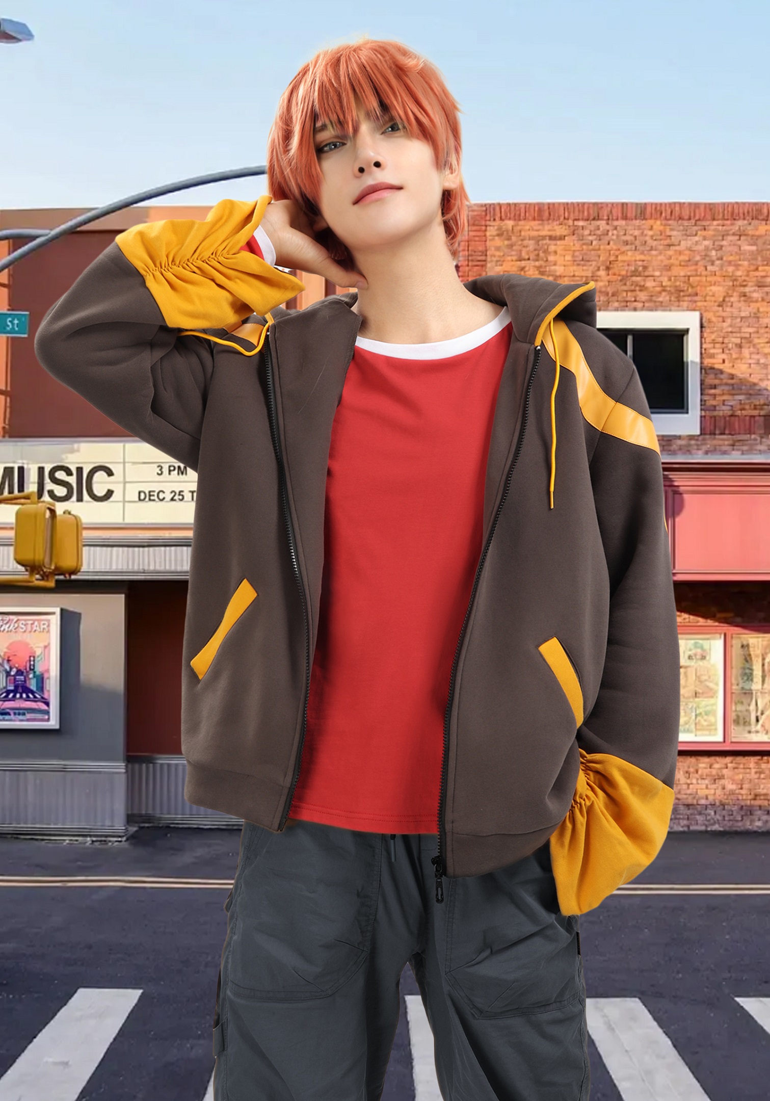 Amazon.com: C-ZOFEK Hoodie Coat with Red Shirt Anime Role