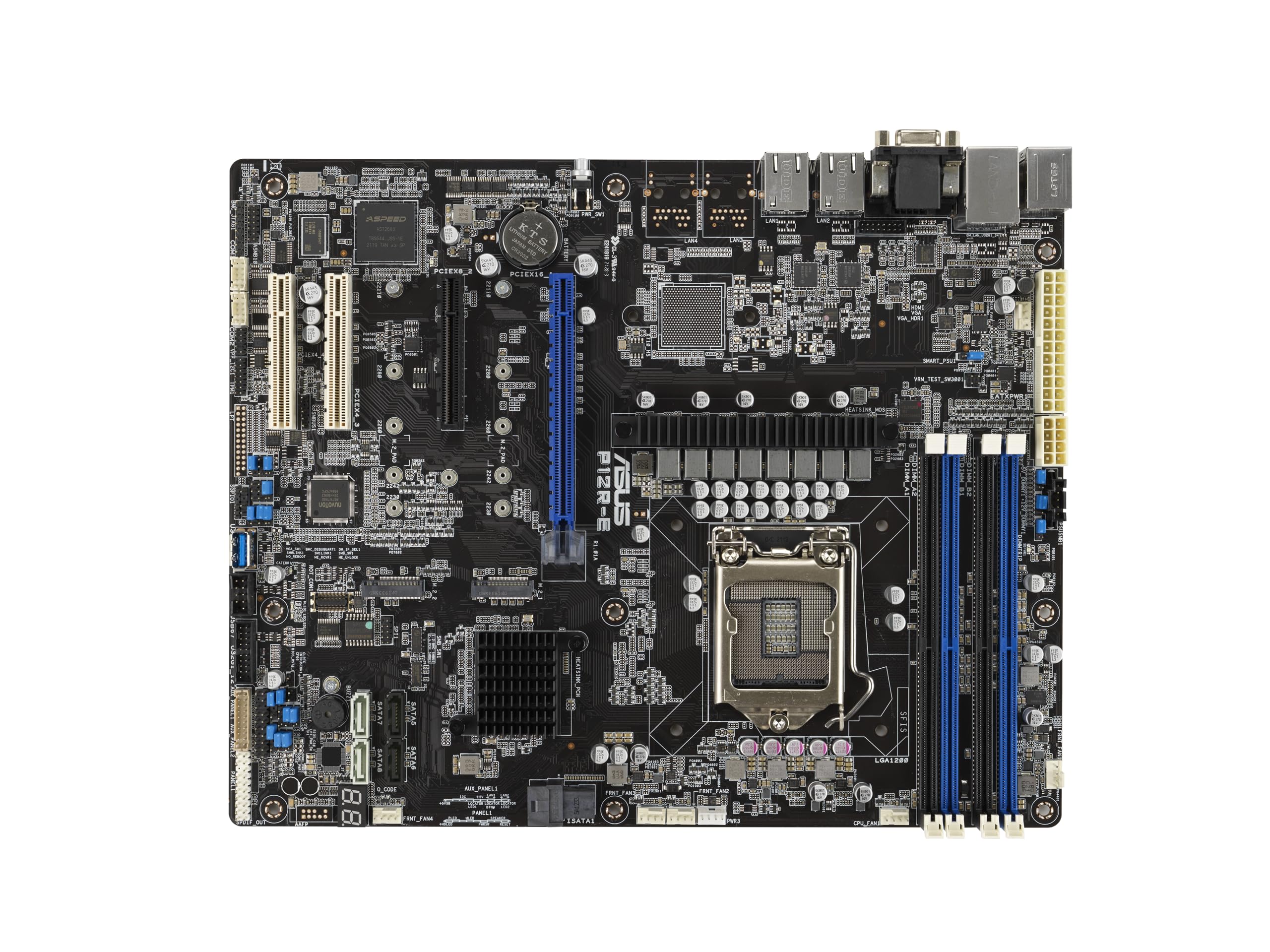 Asus P12R-E - Motherboard - Atx - Lga1200-Sockel - C256 Chipsatz - Usb 3,2 Gen 2, Usb 3,2 Gen 1 - 2 X 10 Gigabit Lan - OnboarD-Grafik (90sb0a90-M0uay