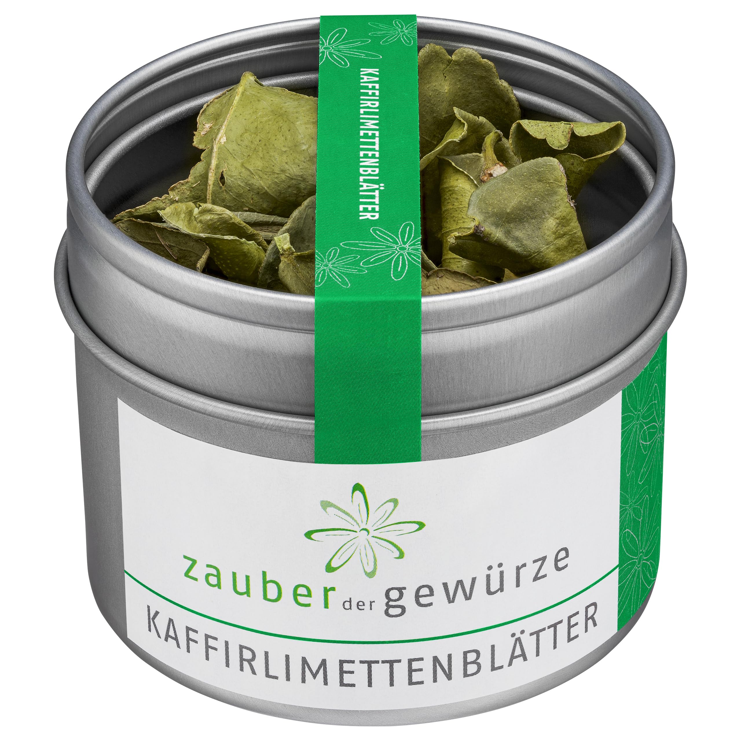 Zauber der Gewürze Kaffirlimettenblätter, getrocknet, das i-Tüpfelchen in der asiatischen Küche, für thailändische Gerichte wie Tom Yam Gung Suppe, Curries und viele weitere asiatische Gerichte, 2 g
