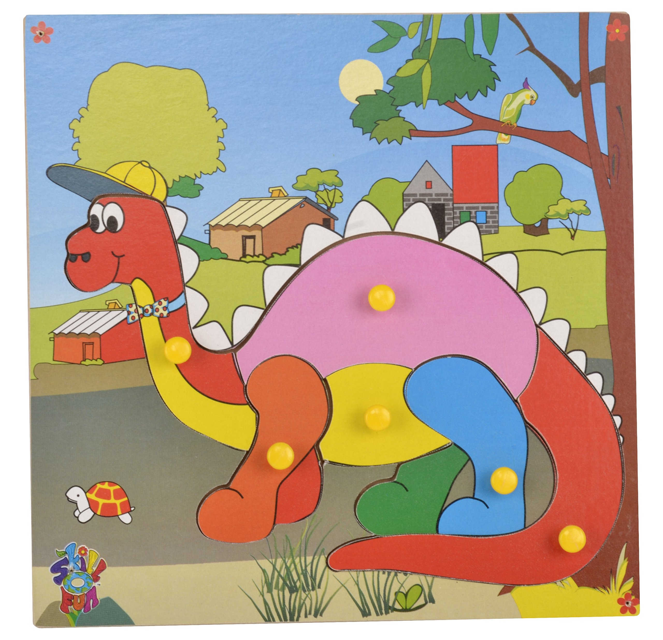 Skillofun-Tps 30 Wooden Theme Puzzle Standard Dinosaur Knobs, Multi Color 24 Months 5 Years For Kids (B009GCSKOQ) Amazon Price History, Amazon Price Tracker