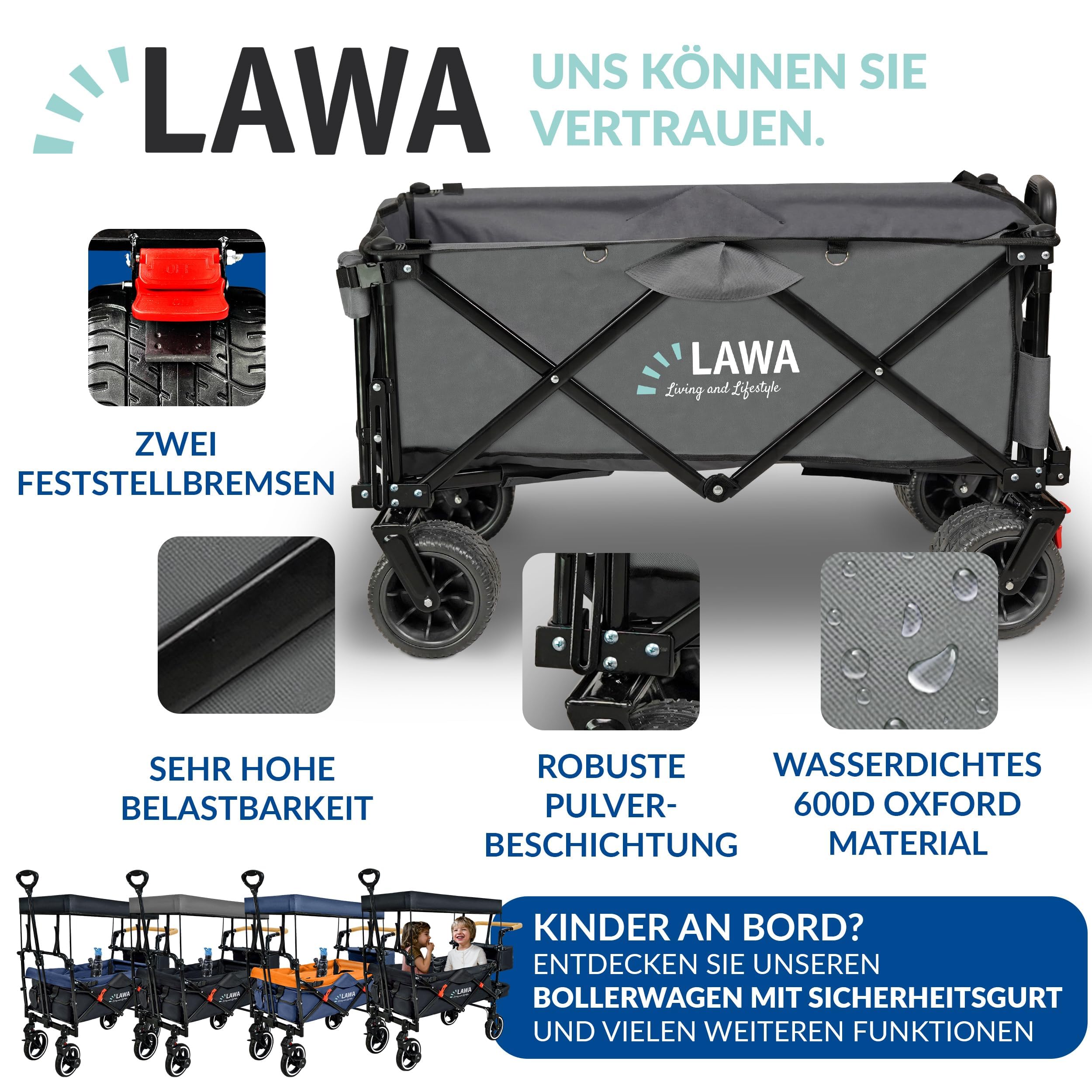 Carrello pieghevole per spiaggia e spesa con portellone posteriore, portata 100 kg, freno a pedale, ruote orientabili, maniglia estensibile