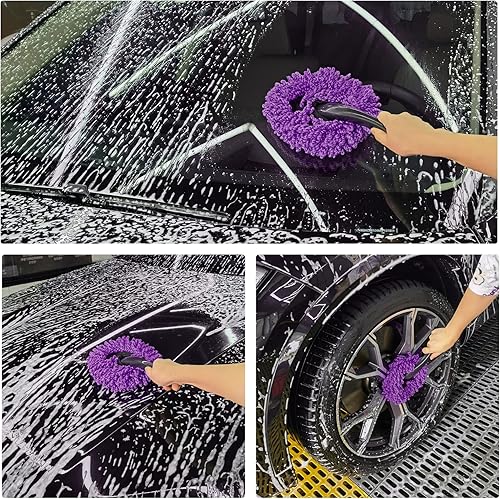 Miniatura 7 de Amiss Paquete de 2 mini cepillos de microfibra para salpicadero de automóvil, cepillo multifuncional de limpieza de automóvil, accesorios exteriores