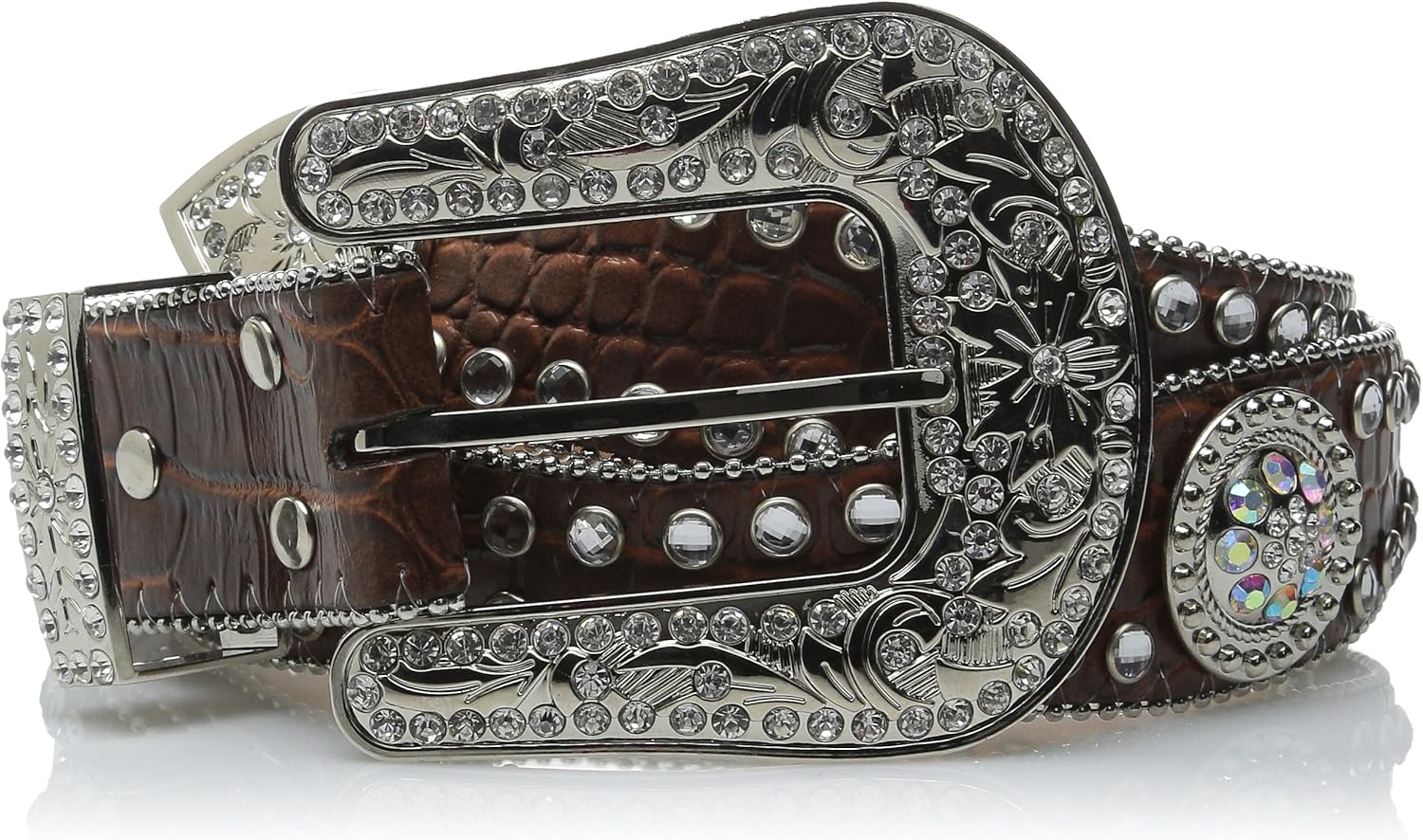 M&F Western Women's Scalloped Croco Concho Belt