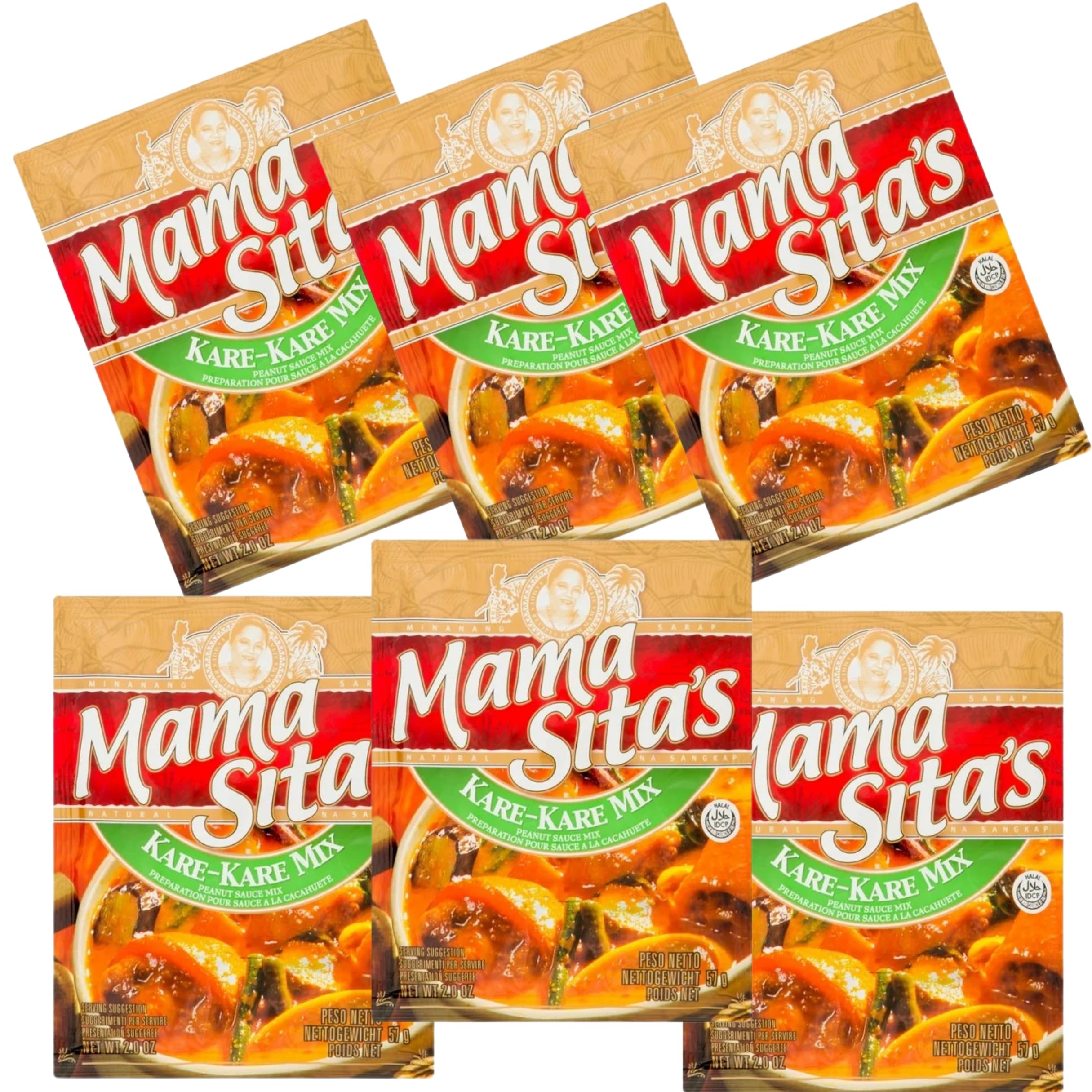 Mama Sita's Mixed Spices, Marinades, Sauces and Seasonings 6 Packs (Kare-Kare Peanut Sauce Mix)