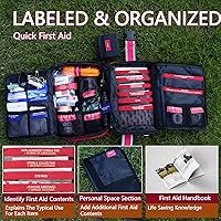 Vista 2 de Advanced Comprehensive First Aid Kit with Well Organized Labelled Compartments Removable MOLLE System First Aid Trauma Kits for Car, Home,Camping