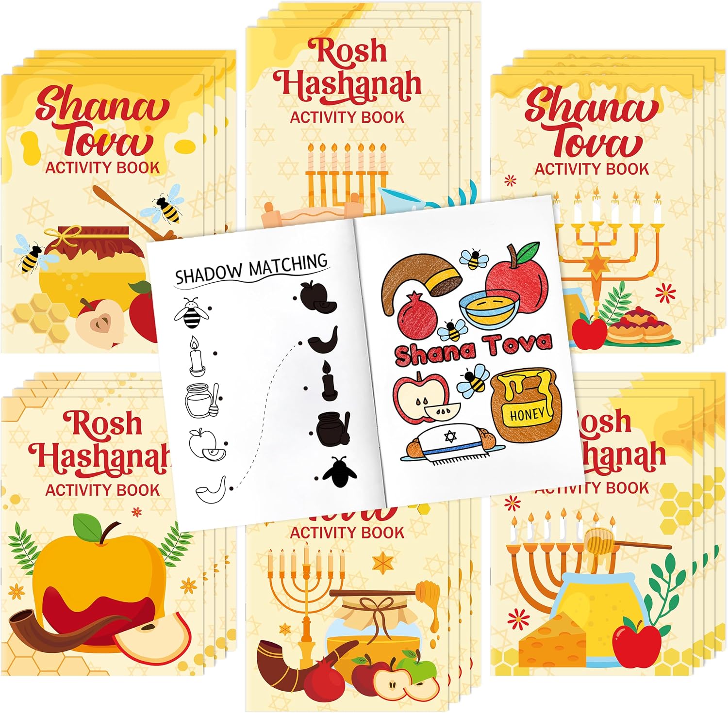 JAPBOR Rosh Hashanah Coloring Books- Jewish New Year Party Favors for Kids