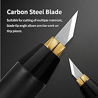 Vista 4 de DSPIAE - Juego de cuchillos para pasatiempos, con 20 cuchillas, cuchillo de precisión de 6.14 pulgadas