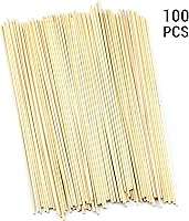 Vista 2 de Paquete de 100 varillas de madera de 1/8 x 12 pulgadas, sin terminar, clavijas de madera natural sin terminar, clavijas de madera sin terminar