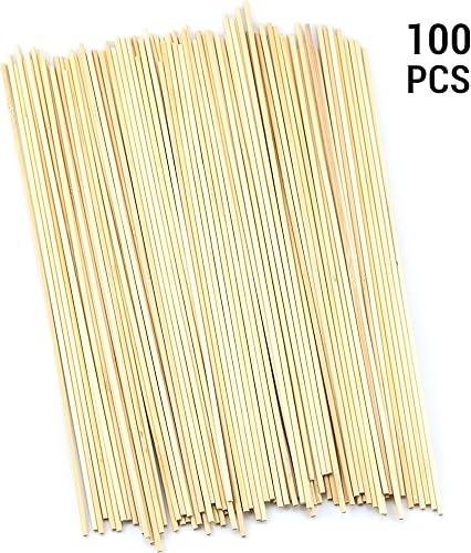 Miniatura 2 de Paquete de 100 varillas de madera de 1/8 x 12 pulgadas, sin terminar, clavijas de madera natural sin terminar, clavijas de madera sin terminar,