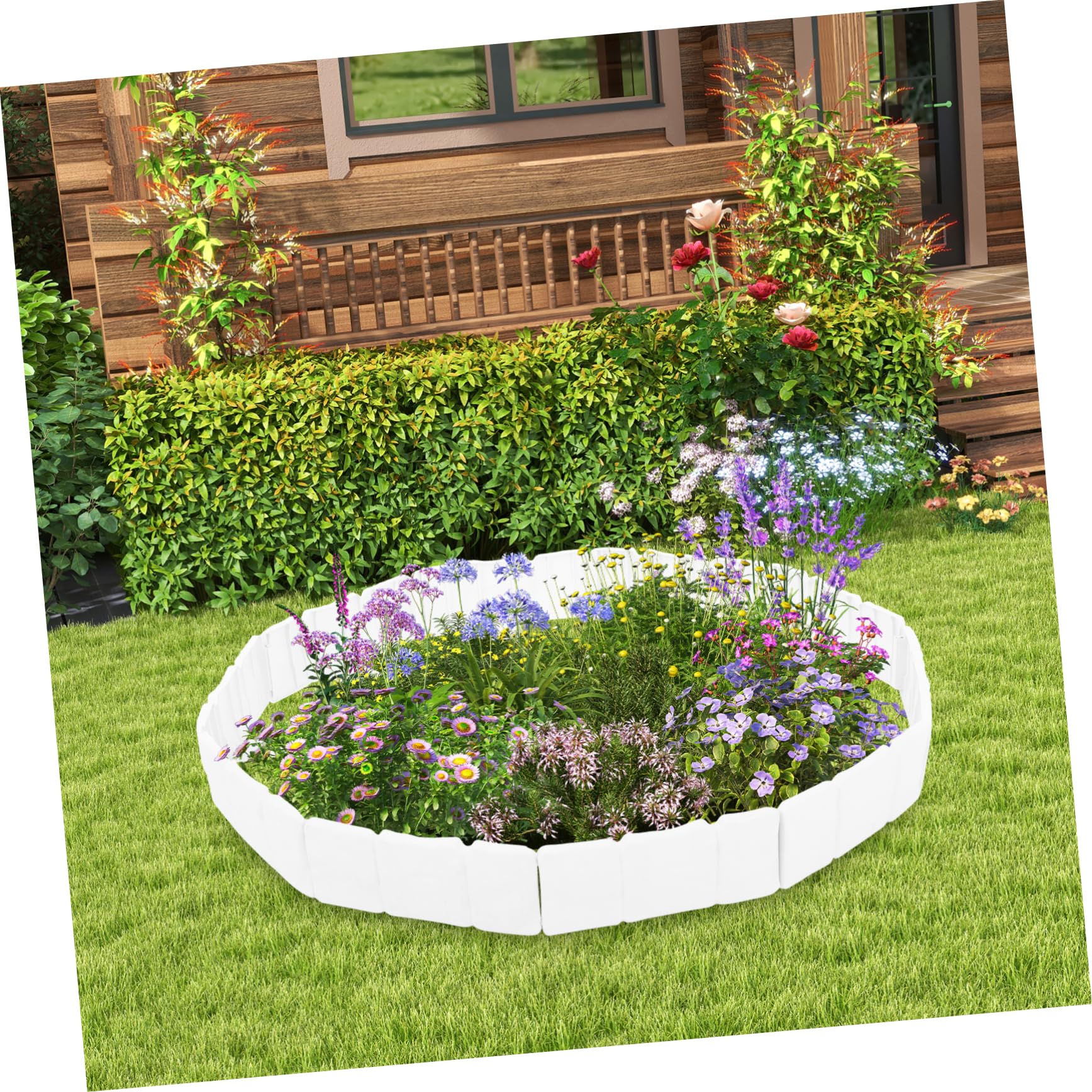 BESPORTBLE 10piezas Valla De Jardinería De Plástico De Jardín Decorativo con Aspecto De Piedra para Césped y Borduras De Jardín Incluye Clavos para Fijar