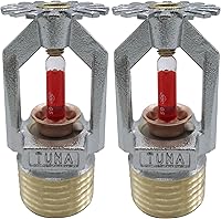 2-Pack Tuna FM Approved UL/CUL Fire Sprinkler Heads - 1/2" NPT Pendent Spray 155°F K=5.6 Standard Response Chrome