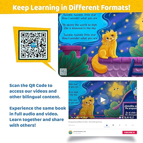 Miniatura 6 de Libros bilingües para bebés en español inglés - Libros de rimas infantiles para bebés y niños pequeños con sonido libro de sonido interactivo y
