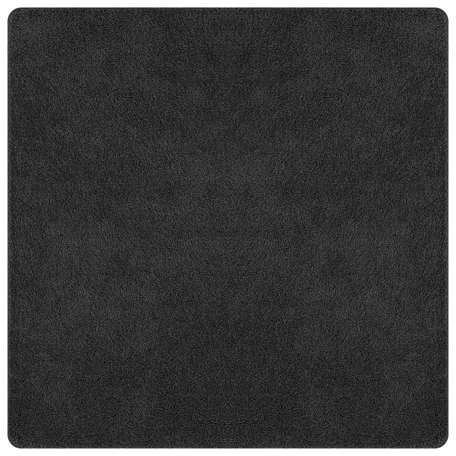 Alfombra Shaggy con parte trasera de látex, color gris oscuro, 120 x 120 cm, redonda, moderna, con suelo antideslizante, superficie texturizada para salón