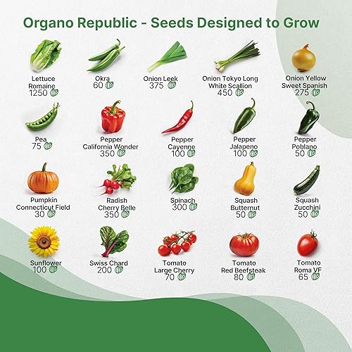 Miniatura 4 de Organo Republic Paquete de variedad de 40 semillas de vegetales  26000 semillas autóctonas sin OMG para plantar verduras y frutas a granel en