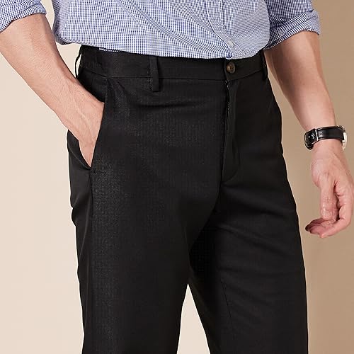 Miniatura 4 de Tienda Essentials - Pantalón de vestir de corte ajustado y diseño frontal plano para hombre
