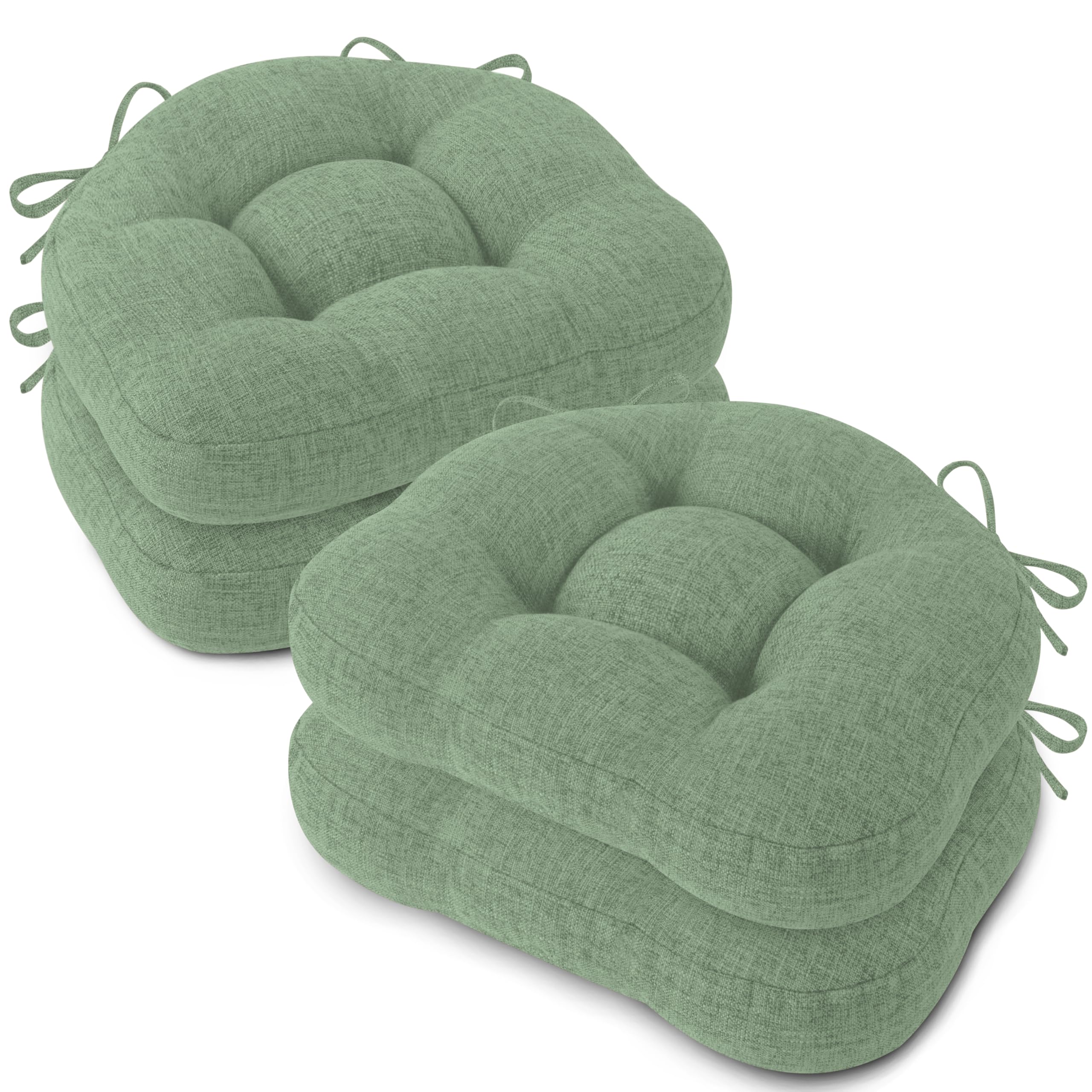 FlyGulls Chair Cushions for Dining Chairs 42x39.5x8cm Sage Green 4 Pack