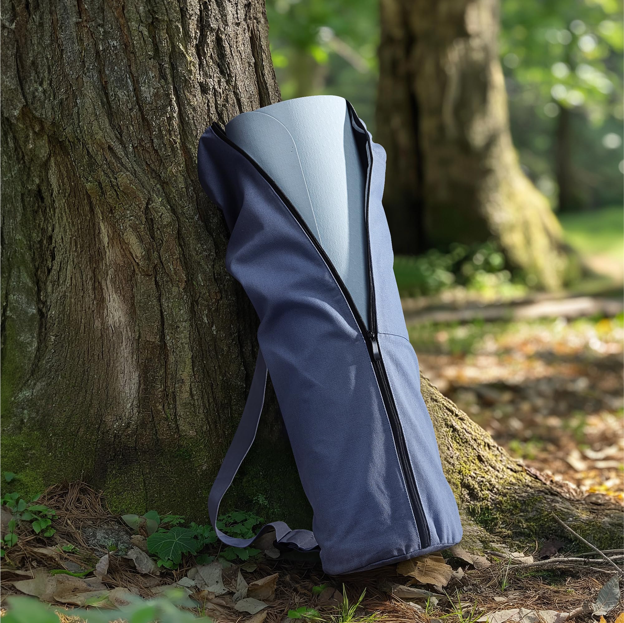 Navaris XXL Yogatasche für Yogamatte aus Baumwolle - Tasche für Yoga Matte mit Reißverschluss Tragegurt - Große Hülle Ø18x72x29cm - div. Farben