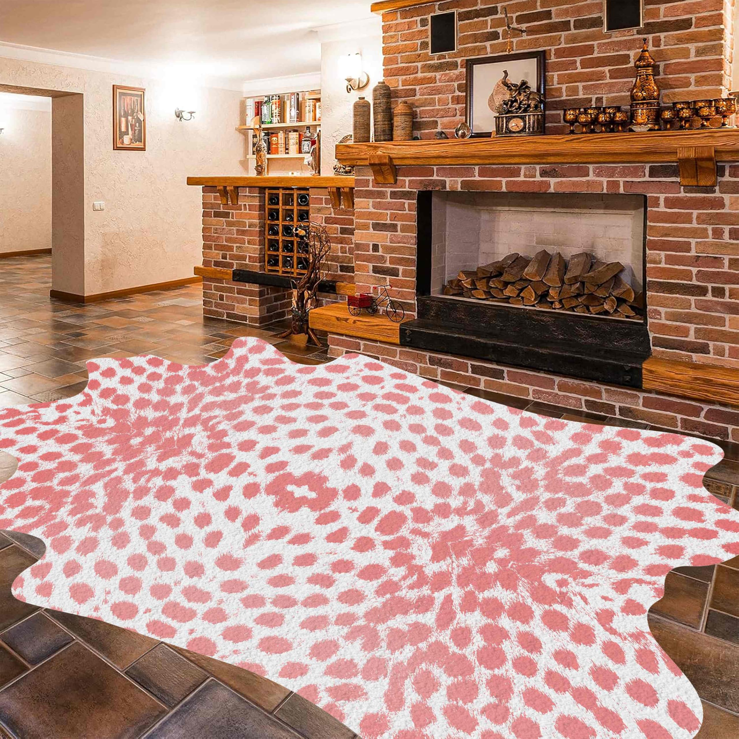 Kuluoits Western Leopard Rug, 4x6ft Faux Animal Hide Rugs for Living Room Dining Room, Non Slip Cute Cheetah Rugs with Irregular Animal Skins and