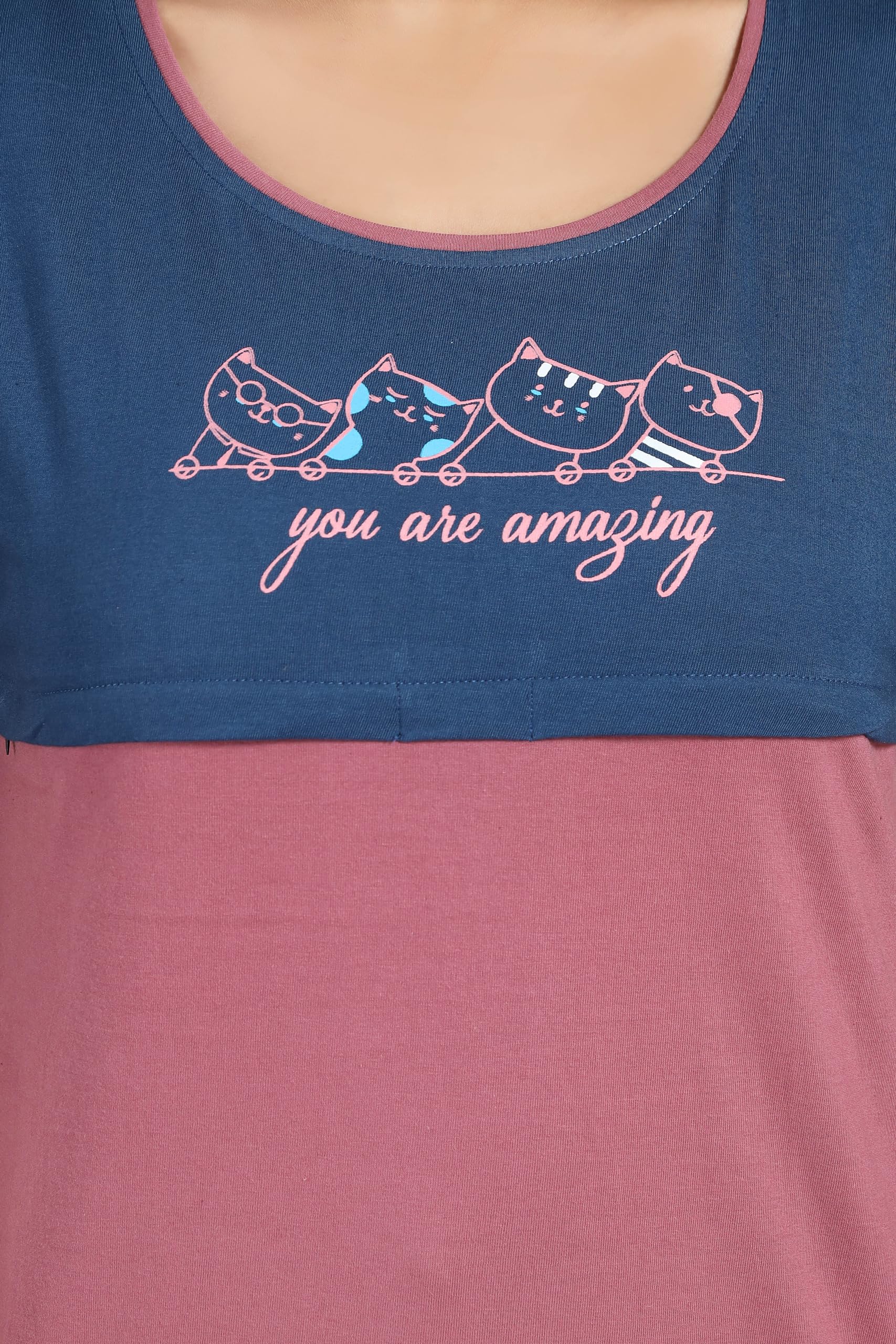ATTEMPT Printed Women Nursing/Maternity/Feeding Top (X-Large, Light Maroon) - Image 5 thumbnail