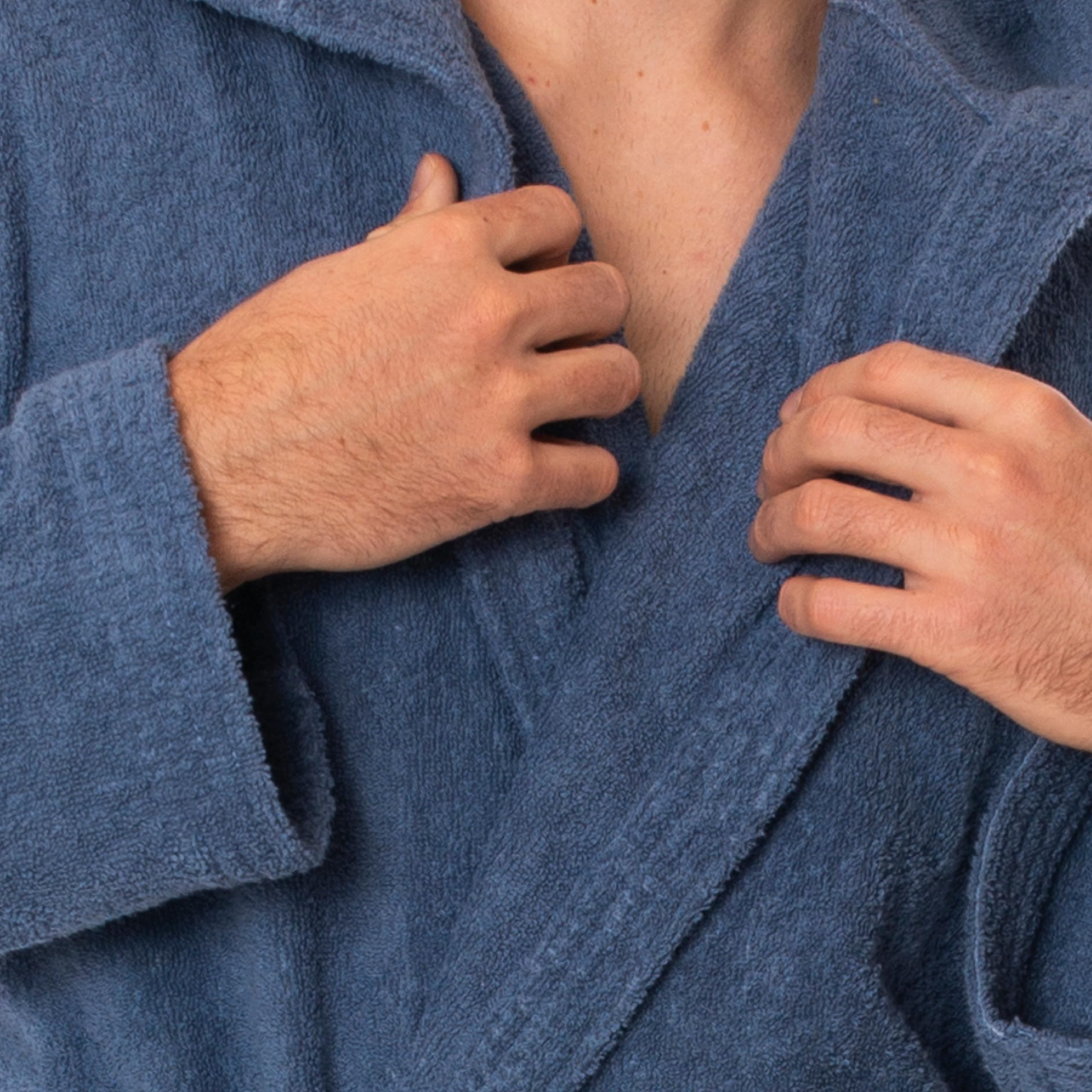 Lavea® Szlafrok męski i damski z 100% bawełny – Miękki szlafrok kąpielowy z kapturem, unisex, idealny do sauny i domu