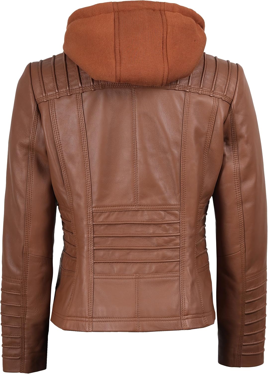 Blingsoul Leather Jacket Women - Real Lambskin Womens Leather Jackets with Detachable Hood - Image 6