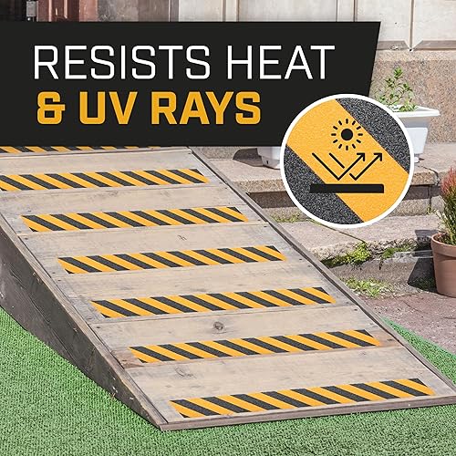 Miniatura 12 de Lockport Cinta antideslizante – Cinta de agarre negra resistente para escaleras, 4 pulgadas x 50 pies para peldaños de escalera antideslizante Negro