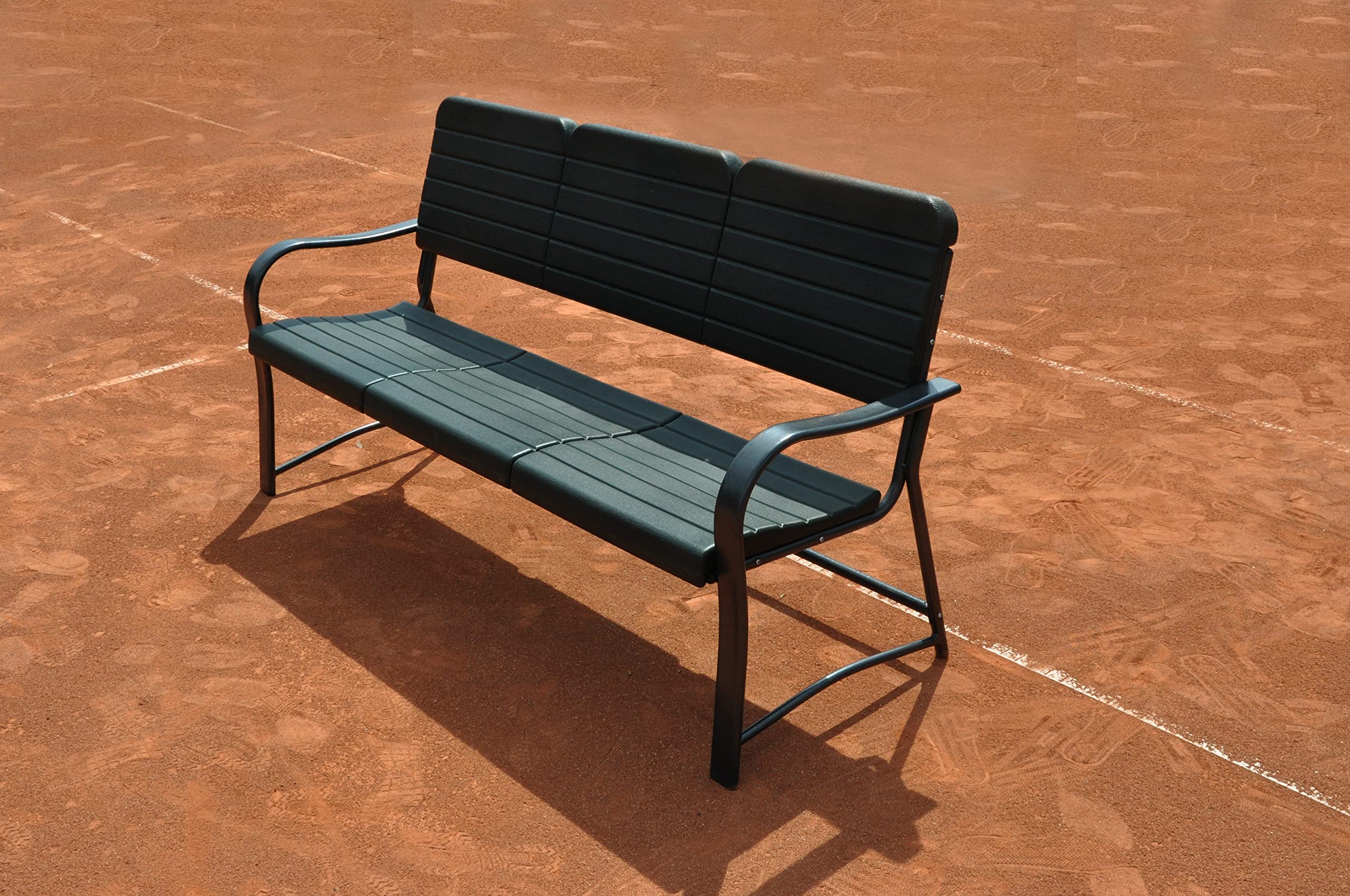 CARRINGTON Tennis court bench - 6,2ft Tennis court equipment - Galvanised steel and PVC - 250kg maximum load!