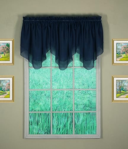 Vista 801 de Today's Curtain - Cortina Emelia de gasa original, panel de 84 pulgadas, negro, 60 pulgadas de ancho x 84 pulgadas de largo