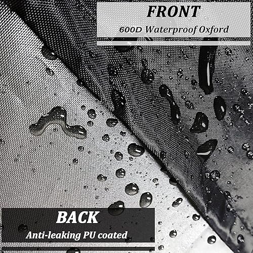 Miniatura 4 de Fundas para muebles de exterior, 100 % impermeables, mejoradas, de tela Oxford 600D, fundas rectangulares para mesa y silla con asas, rejillas de