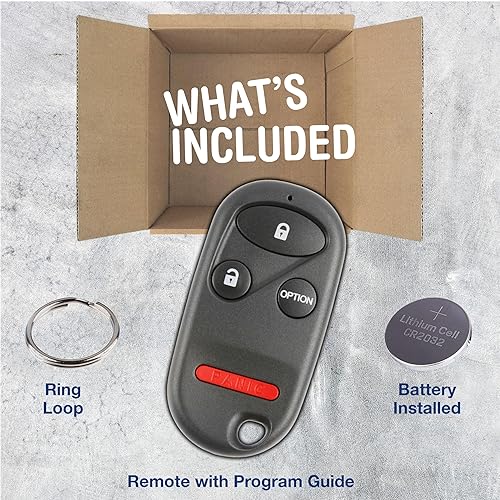 Miniatura 2 de KeylessOption Llavero para Honda Accord Civic Odyssey Pilot S2000 1996, 1998, 1999, 2000, 2001, 2002, 2003, 2004, 2005, 2006, 2007, 2008, 2009