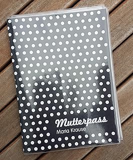 Funda para pasaporte de embarazo POLKADOTS en color negro.