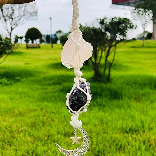 Miniatura 2 de Cristal rosa  Accesorios de espejo retrovisor de amatista para espejo de coche, accesorios para colgar adornos, decoración de espejo de coche,