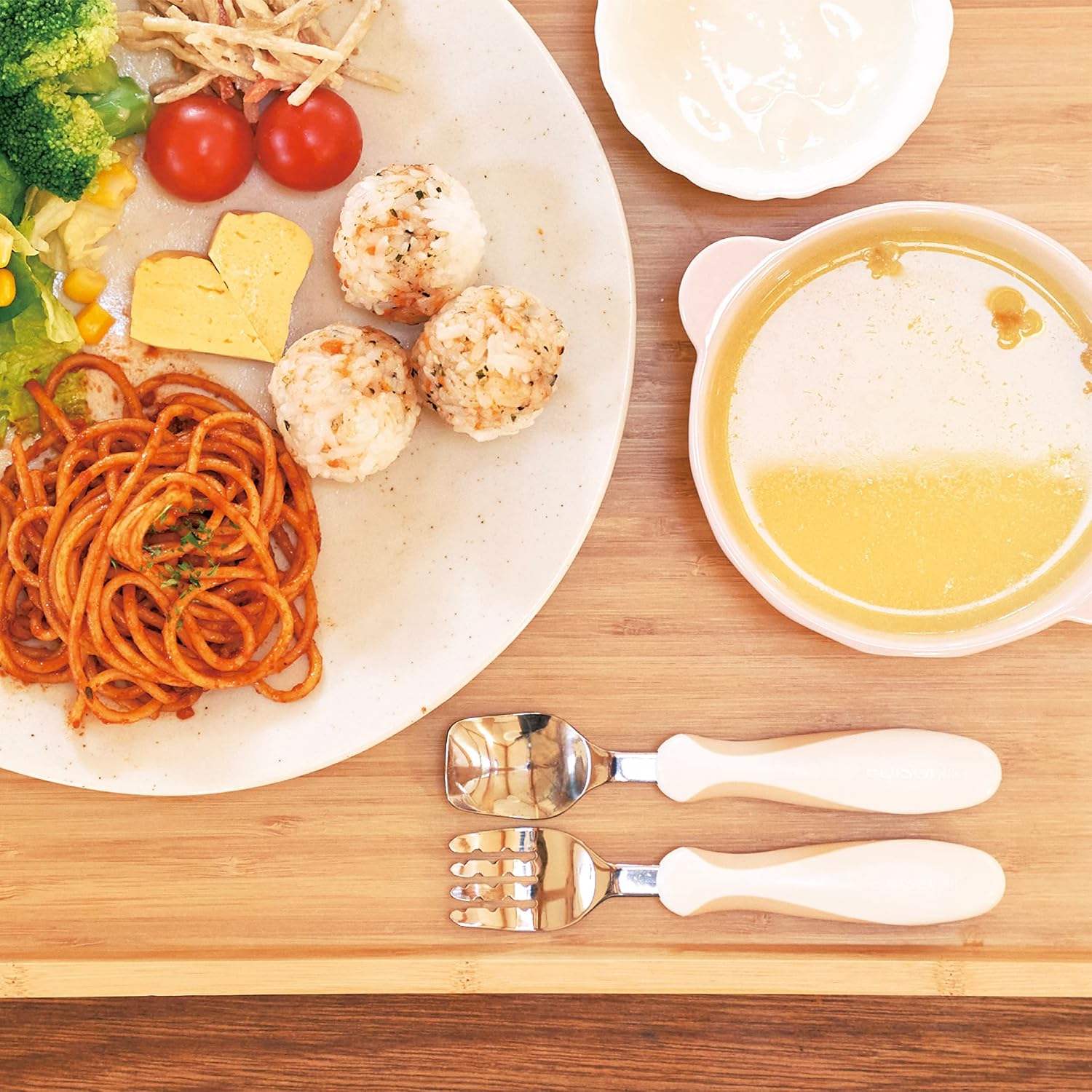 EDISONmama Fork & Spoon Plus with Case, Pale Mocha