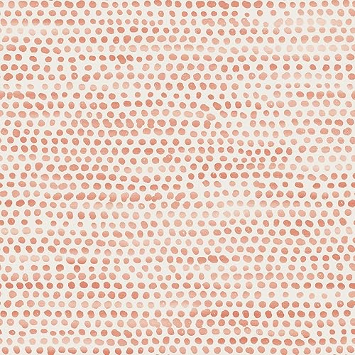 Tempaper Coral Moire Dots Removable Peel and Stick Wallpaper, 20.5 in X 16.5 ft, Made in the USA