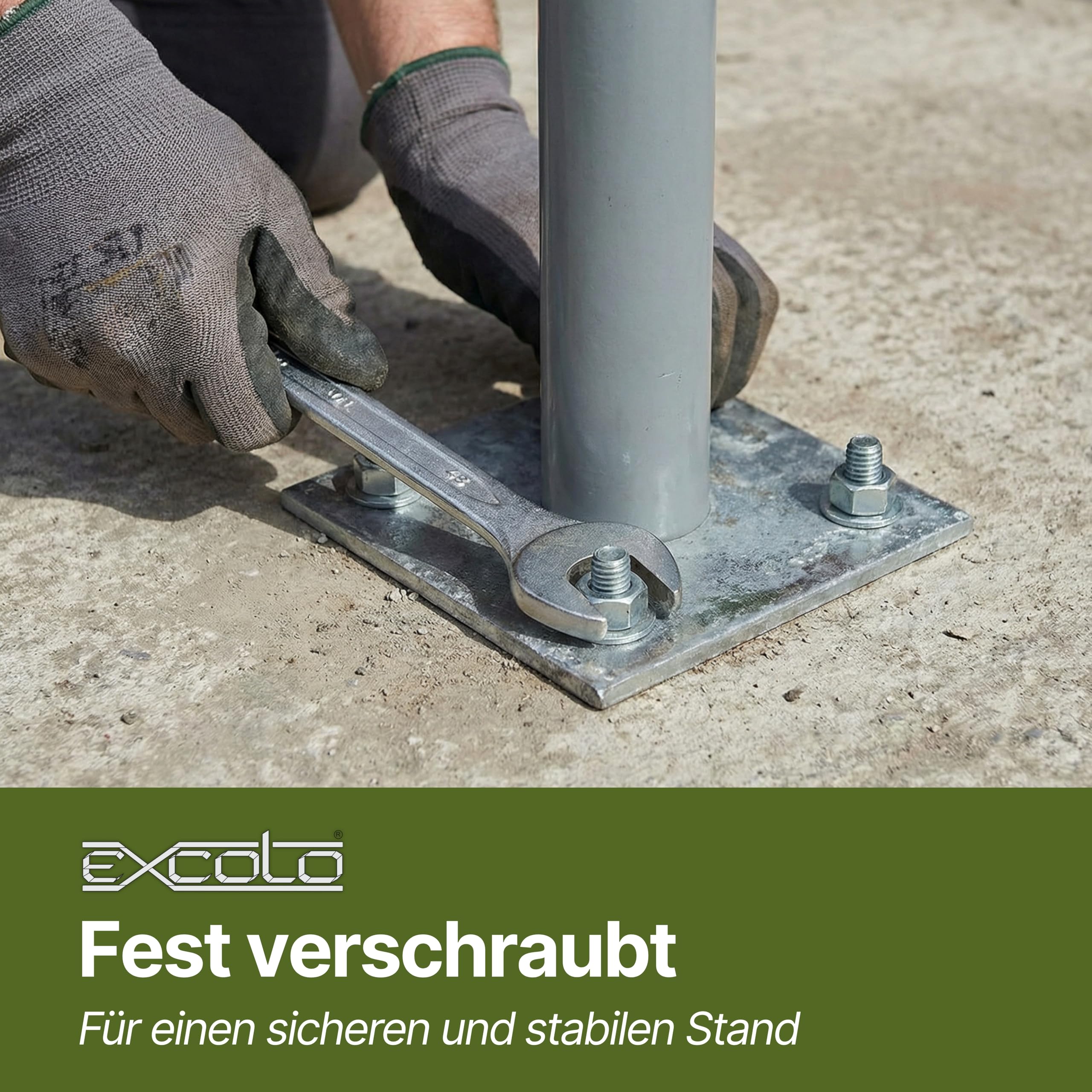 10x Pfostenträger 120x120 mm Aufschraubhülse 150 mm verzinkt Pfostenschuh Bodenhülse Pfostenanker für Holzpfosten Zaun Carport Pergola Gartenhaus Beton Montage stabil feuerverzinkt