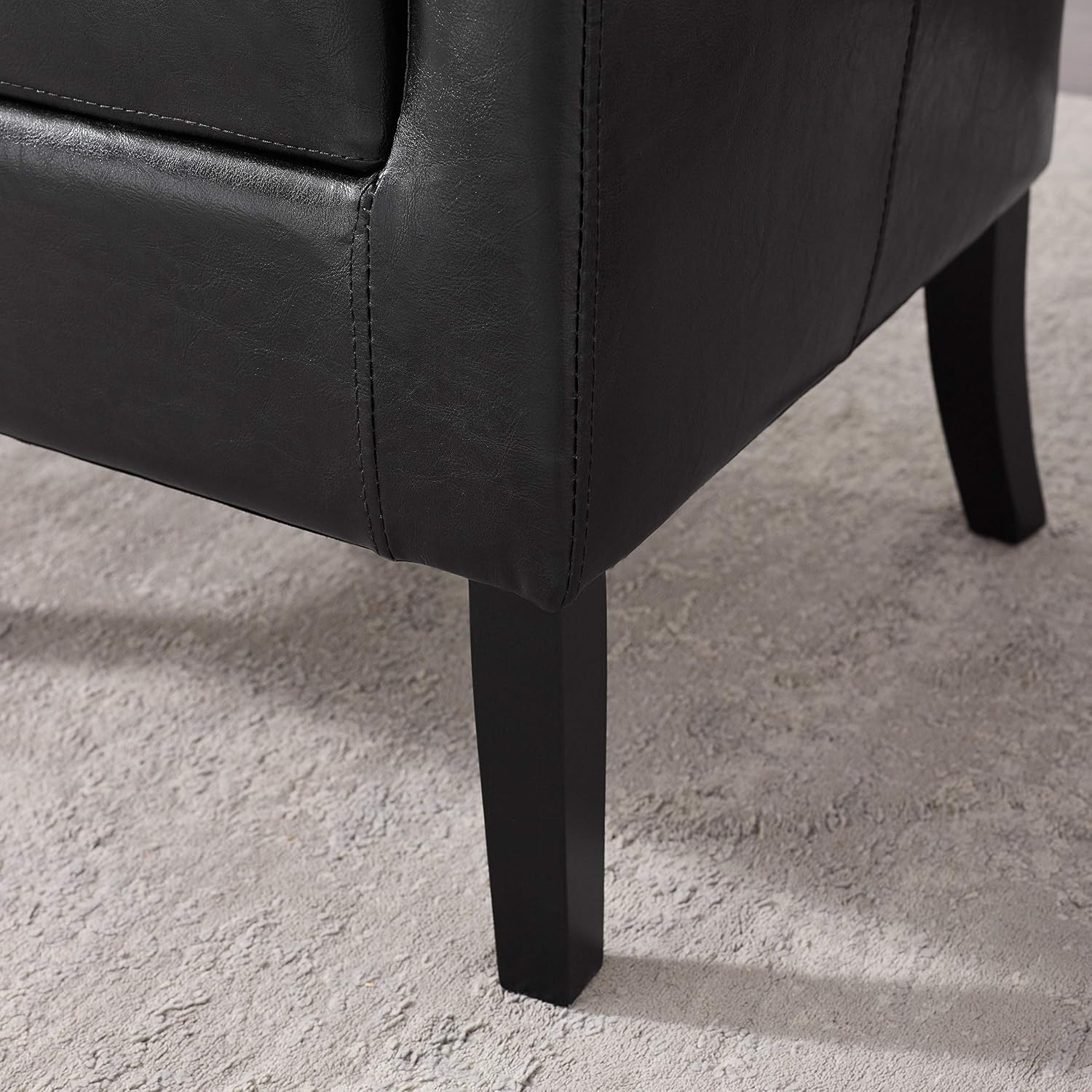 Linon Home Dcor Linon Home Decor Simon Club Chair, 33" x 28.25" x 25.5", Black