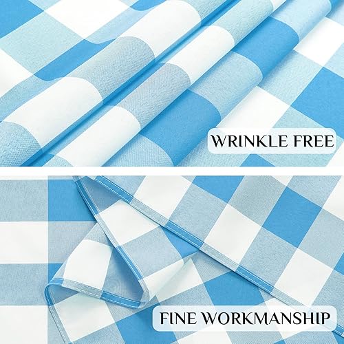 Miniatura 5 de Softalker Mantel rectangular a cuadros a cuadros, impermeable, resistente a las manchas, lavable, para picnic, campamento, al aire libre, color azul