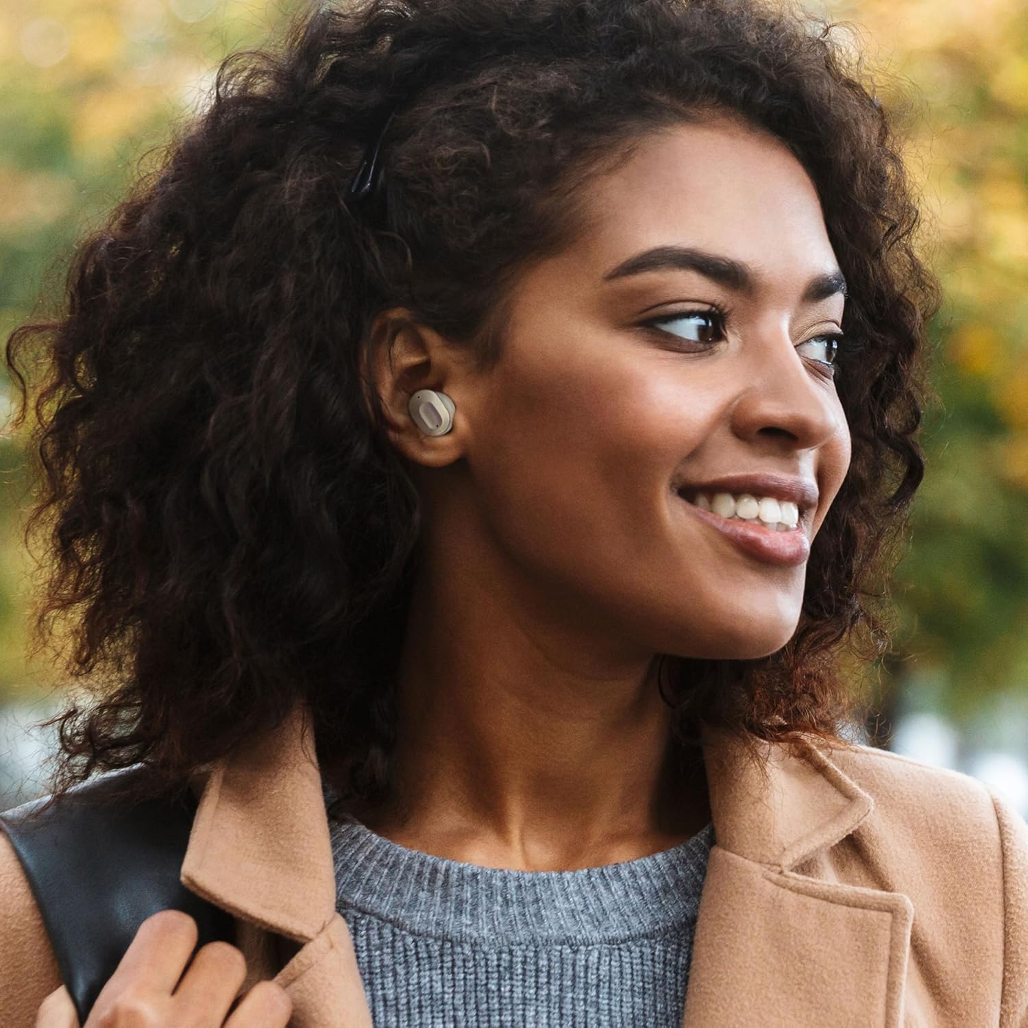 MIXX StreamBuds Ultra Mini True Wireless Earbuds, Compact Zinc Alloy Case, Bluetooth in-Ear Headphones, App EQ Control, Digital Battery Display, 24H Playtime, Quick Charge, Touch Controls - Champagne