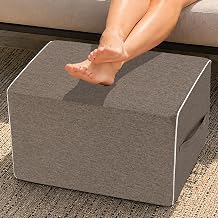 Outdoor Ottomans for Patio Pouf Waterproof Fade-Resistant Ottoman Foot Rest for Outdoor - Ottoman Chair Filled with High-Density All-in-One Foam Dark Coffee, 22x16x14 Inches, Rectangular