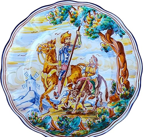 Miniatura 3 de Cañón de Cactus Ceramics Talavera Don Quijote - Plato decorativo pintado a mano