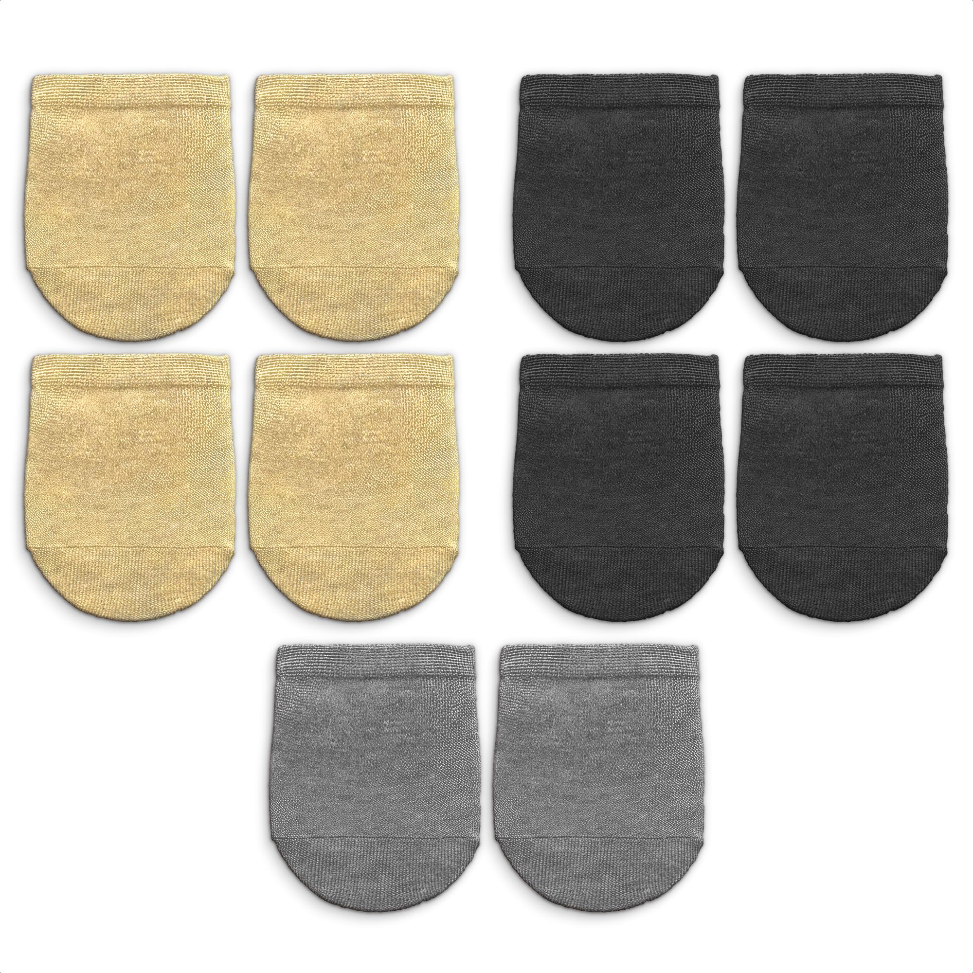 WELFYT 5 Pack cotton Toe Topper Liner Socks