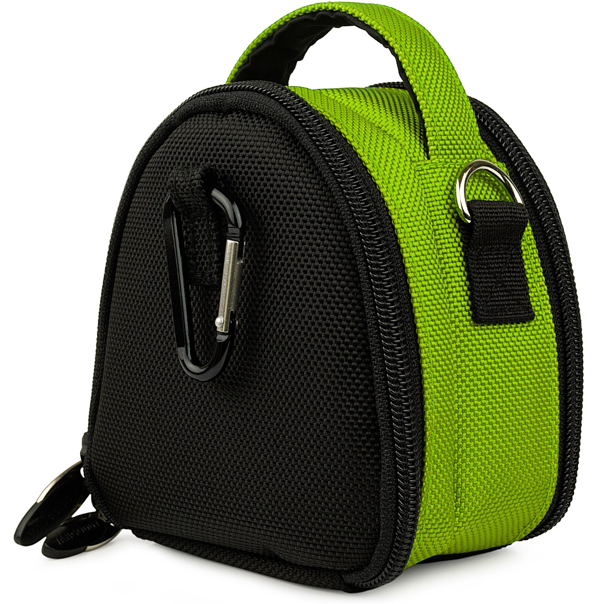 Green Limited Edition Camera Bag Carrying Case for Compact Sizes Fitted for Hewlett Packard Digital Compact and SLR and Includes Blue 6 Inch Mini Tripod