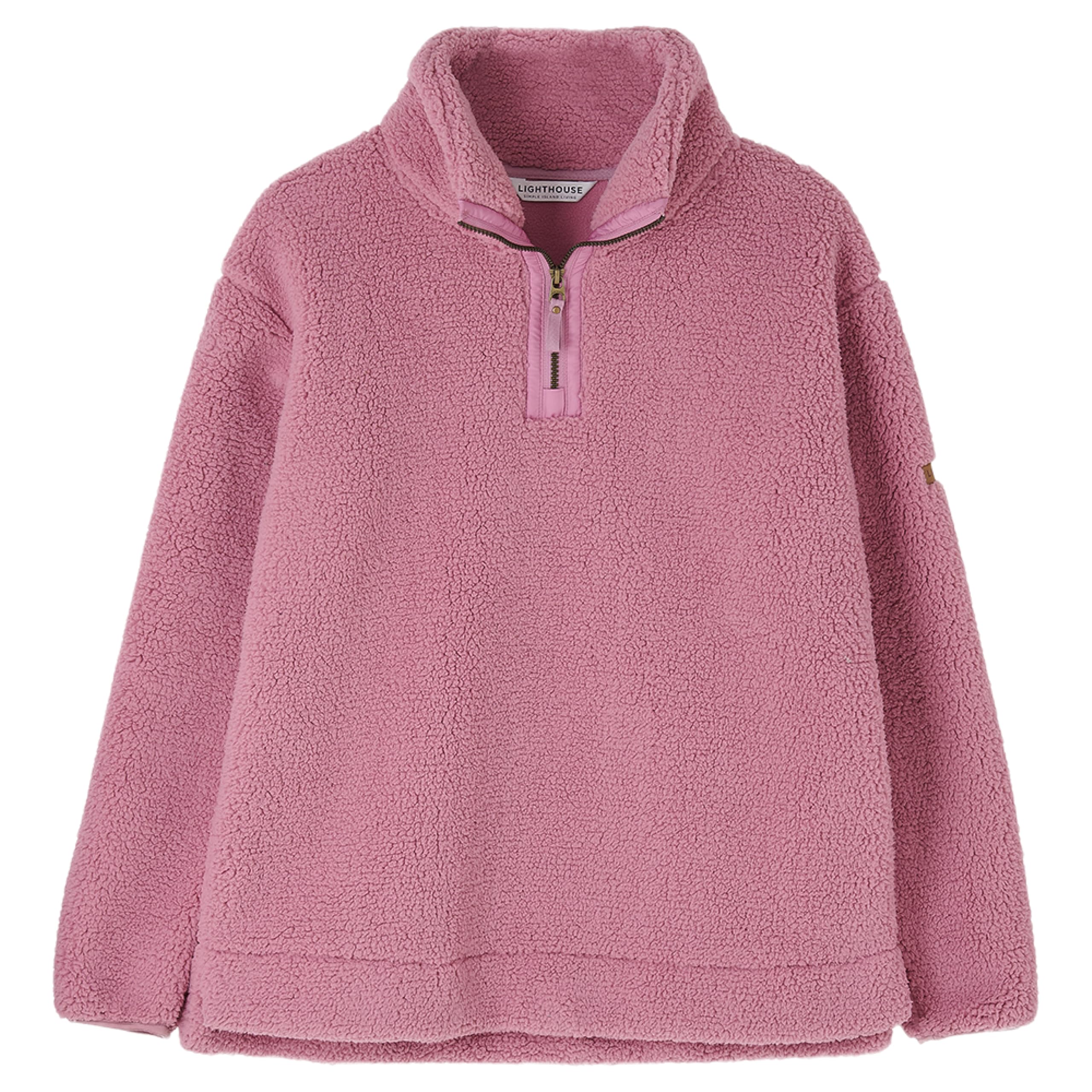 LightHouse Women's Coast Polyester Bonded Fleece - Ladies Warm Funnel Neck Top - Wild Rose - 16