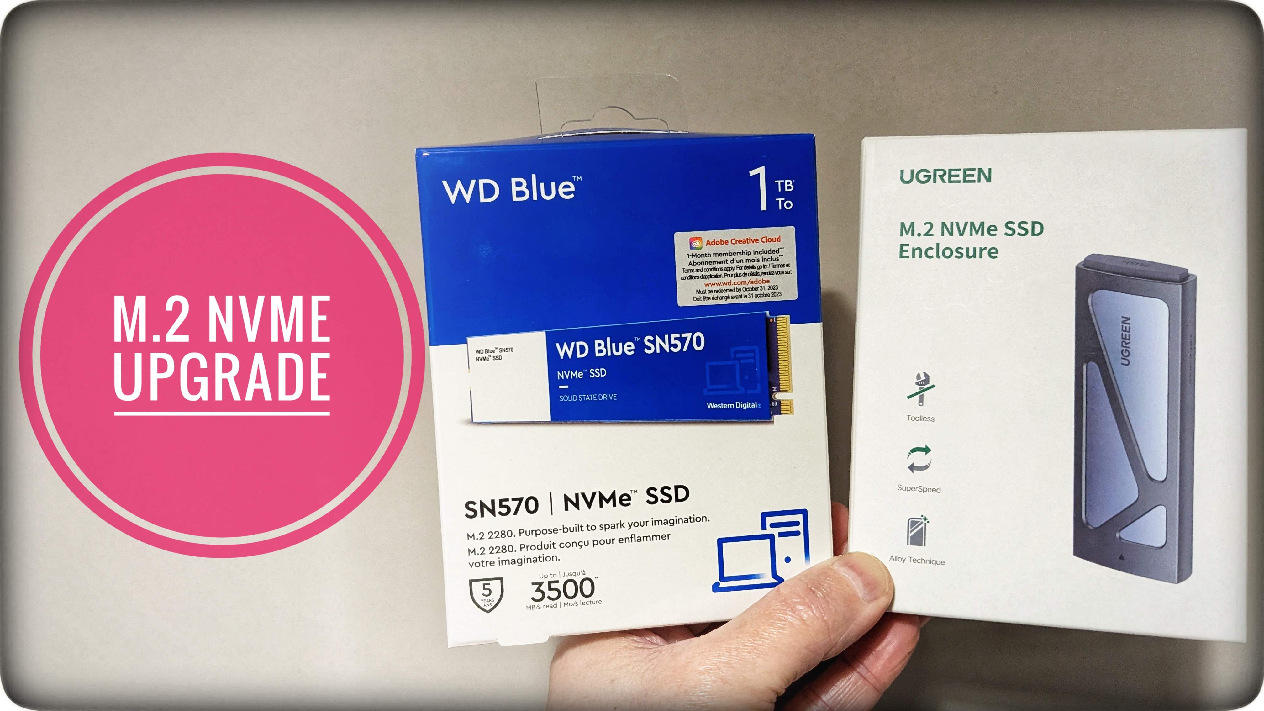 Watch WD Blue SN570 UGREEN M.2 NVMe SSD Enclosure CM578 on Amazon Live