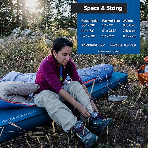 Miniatura 4 de Big Agnes Captain Comfort Deluxe Camp  Sumamente cómodo, para todo tipo de clima, colchoneta autoinflable, doble ancho, mar de Gibraltar