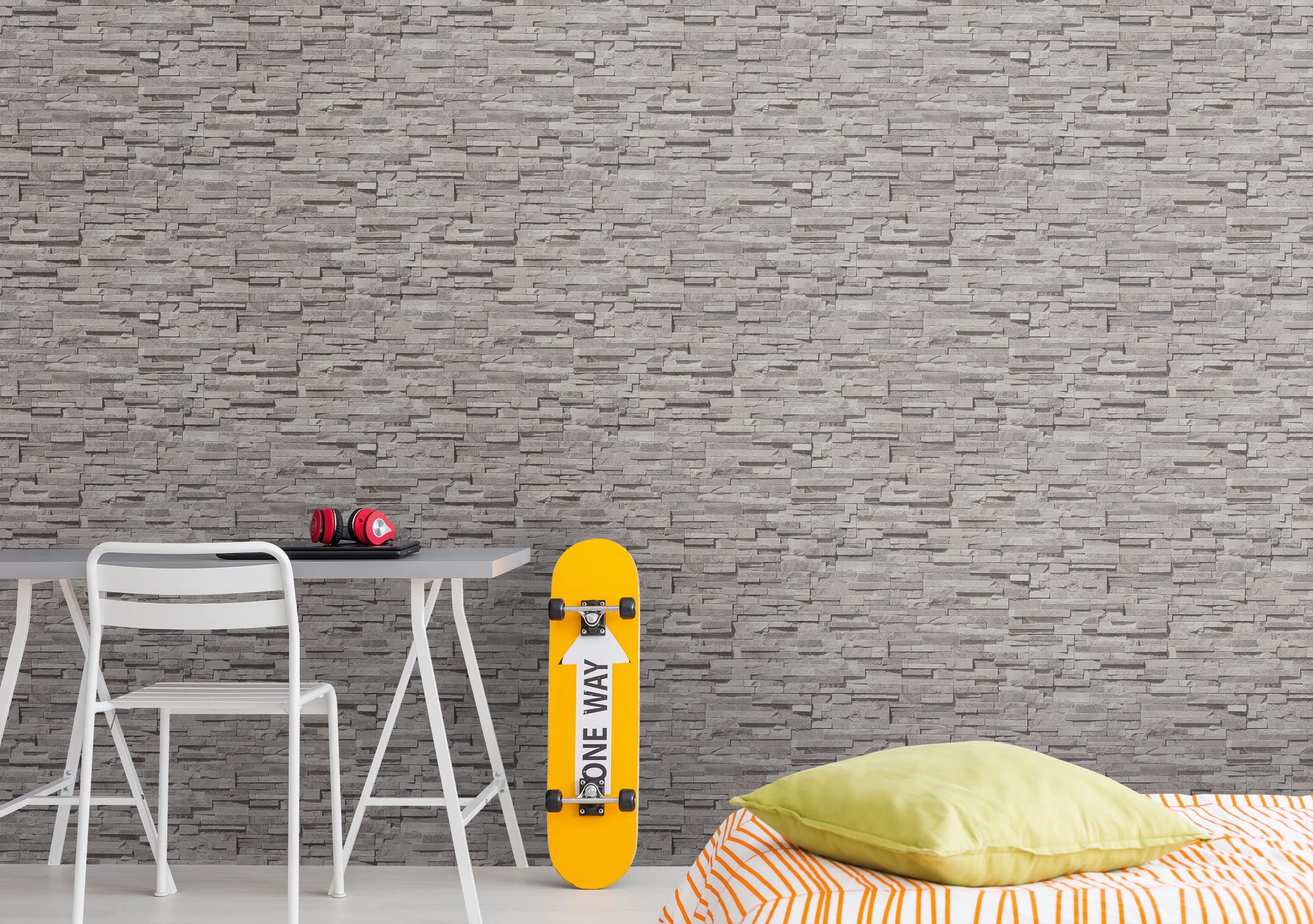 Livingwalls Travel Styles Non-Woven Wallpaper, Wallpaper with Natural Stone Look in Grey and Beige - Image 4