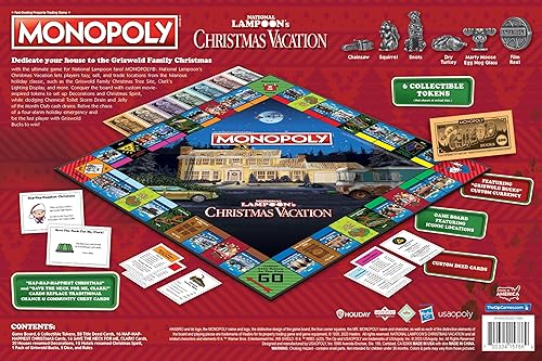 Miniatura 2 de Monopoly National Lampoons Vacaciones de Navidad, con tokens temáticos, ardilla, ponche de huevo, motosierra y más, 2 a 6 jugadores, a partir de 15