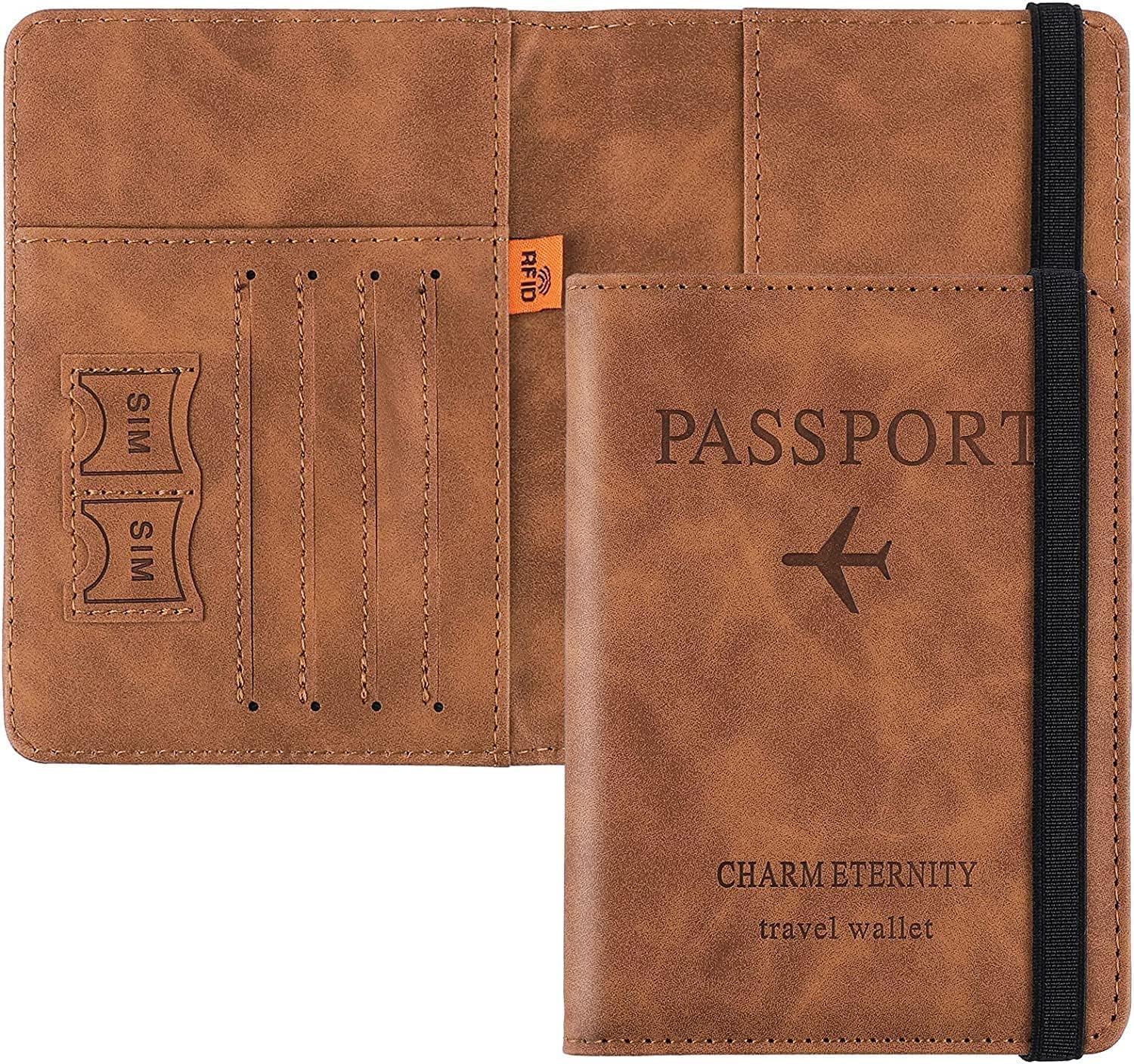 Durable Leather Wallet Passport Travel Wallet Multiple Compartments for Efficient Organization Slots Document Holder for Men and Women Travel Accessories (Brown)-image-46
