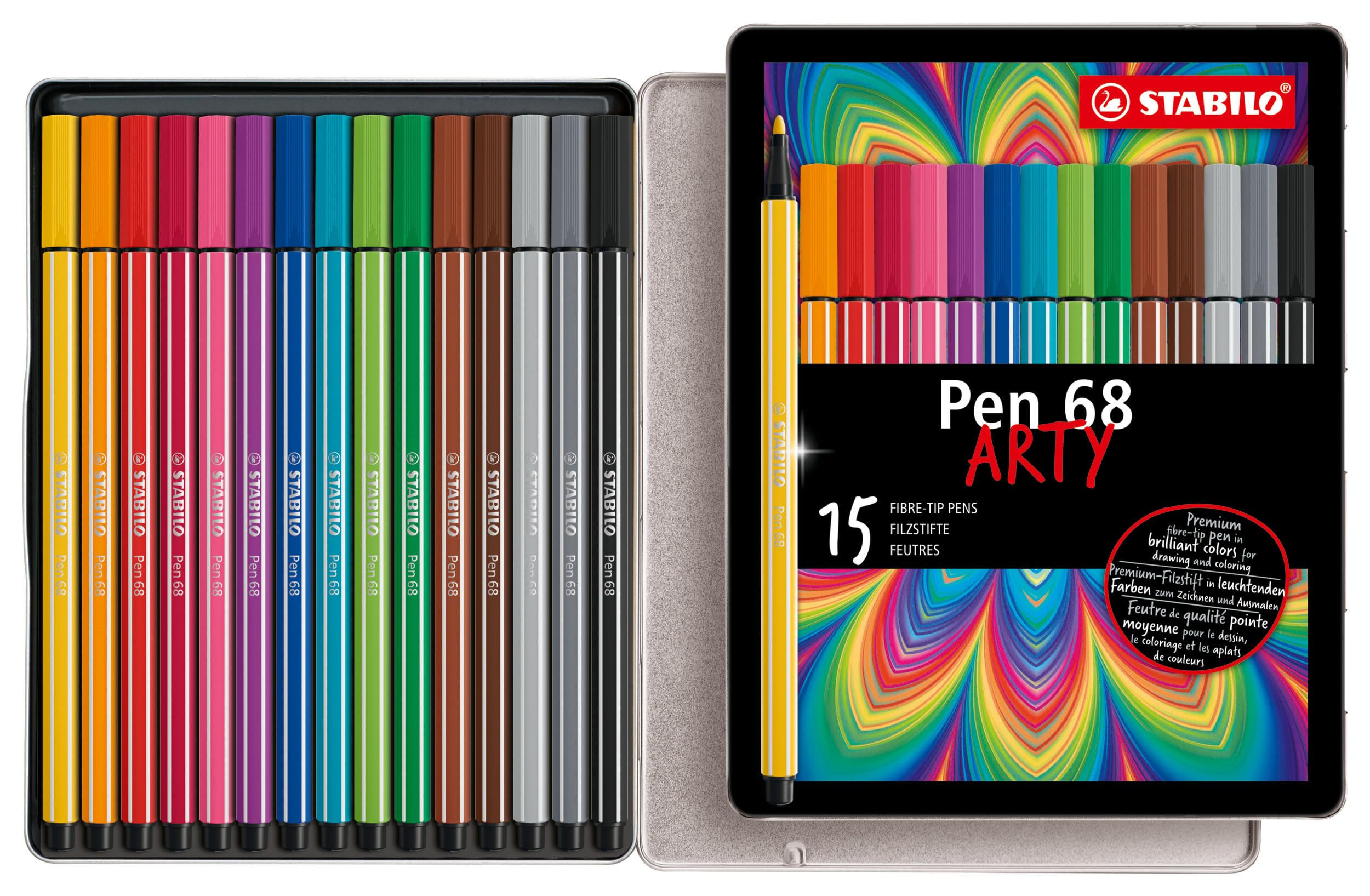STABILO Pen 68 – ARTY, 15er Metalletui