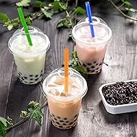 Vista 7 de 50 pajitas Boba envueltas individualmente, batido de plástico multicolor, batido gigante, pajitas grandes desechables de boca ancha